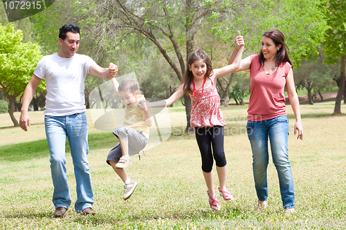 Image of Happy family on vacation