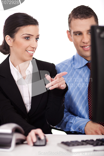 Image of Business colleague discussing about work