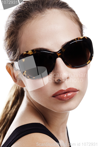 Image of Attrractive fashion woman with sunglasses