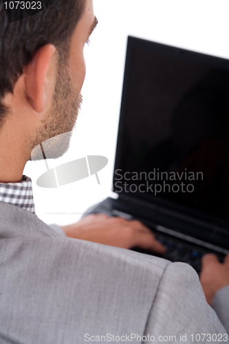 Image of Business man working with laptop