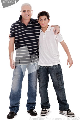 Image of Positive image of a caucasian boy with his father