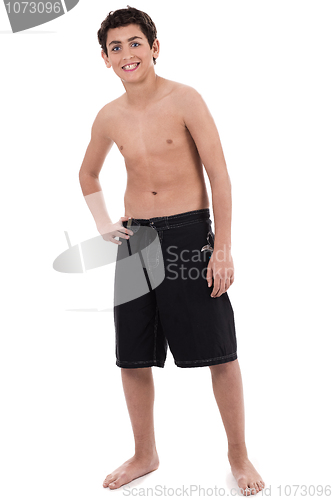 Image of Handsome teenager with trousers only