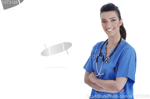 Image of Young confident nurse posing at the camera