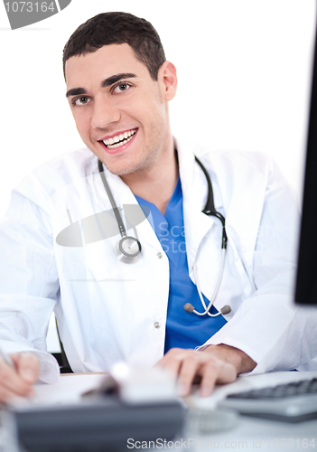 Image of Closeup shot of smiling young physician