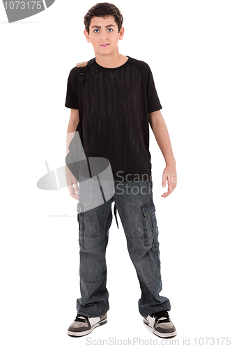 Image of teenage school boy standing