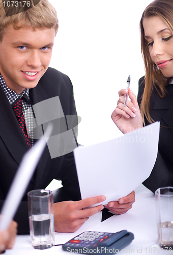 Image of Confident  businessmen with his collegue
