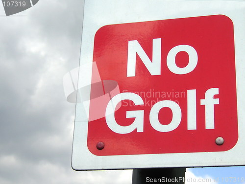 Image of no golf sign