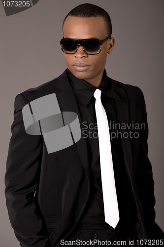 Image of Handsome black man in business suit