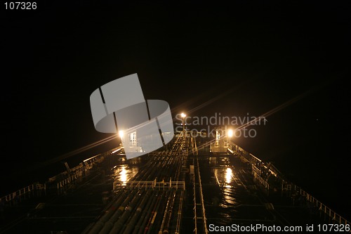 Image of ships deck at night