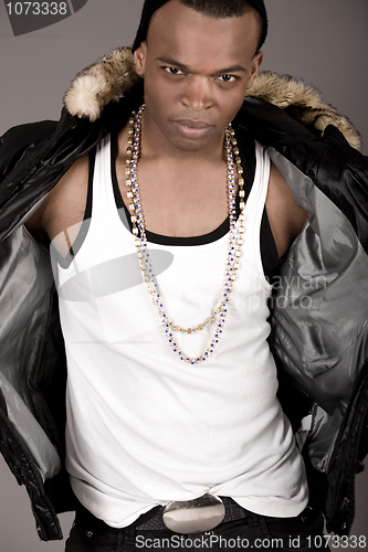 Image of Young stylish black man