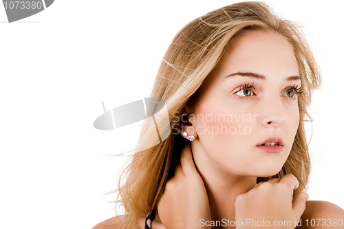 Image of Closeup portrait of a young beautiful women