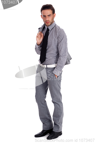 Image of Smart business man standing with his suit