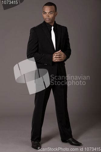 Image of Full length of black american business man