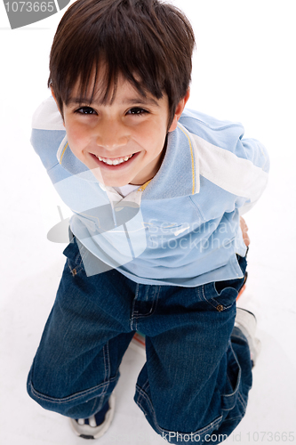 Image of Aerial view of cute kid