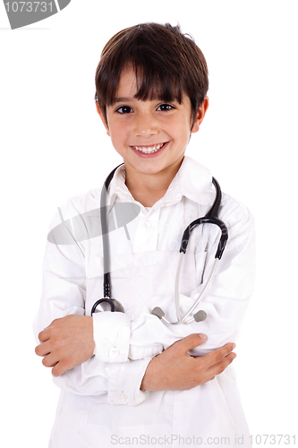 Image of Young kid dressed as doctor