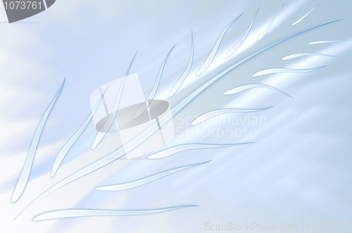 Image of Light blue abstract background with feather