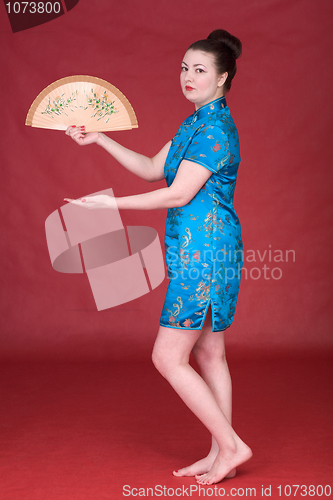 Image of Japanese girl with fan