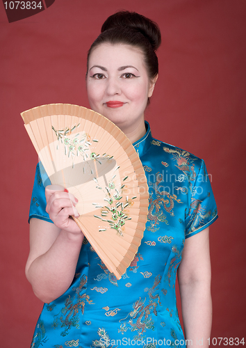 Image of Japanese girl with fan