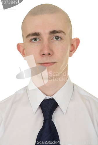 Image of Portrait of the young man on a white background