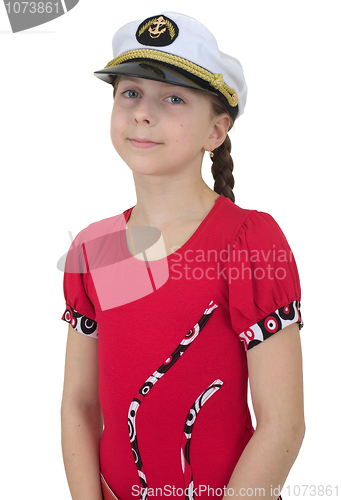 Image of Young girl in uniform cap