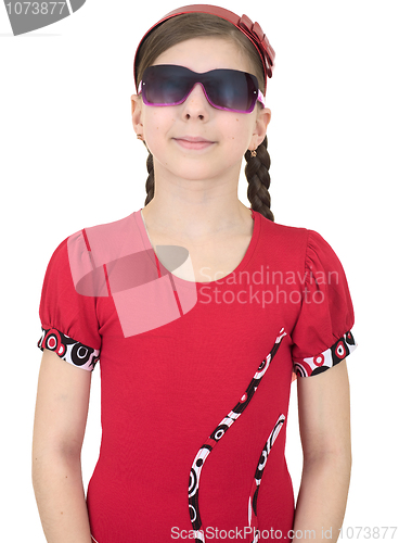 Image of Young girl in sun glasses