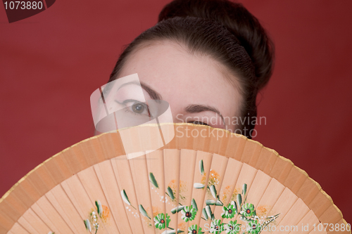 Image of Japanese girl with fan