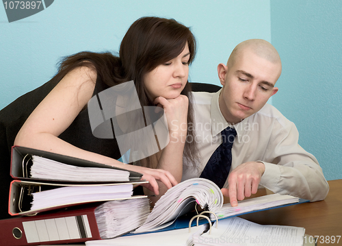 Image of Bookkeeper and the secretary on a workplace