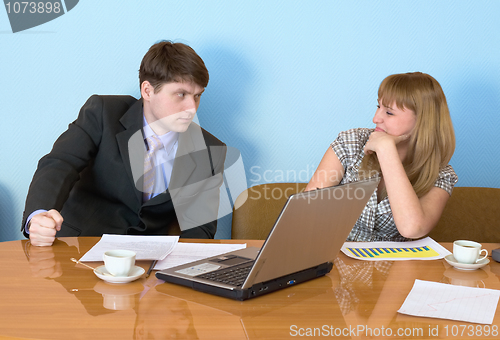 Image of Girl at a desktop and their chief