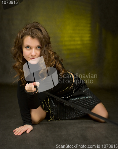 Image of Beauty girl in black