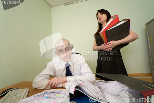 Image of Bookkeeper and the secretary on a workplace