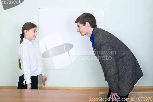 Image of Tutor explains something to the girl