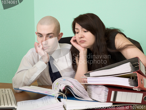 Image of Bookkeeper and the secretary on a workplace