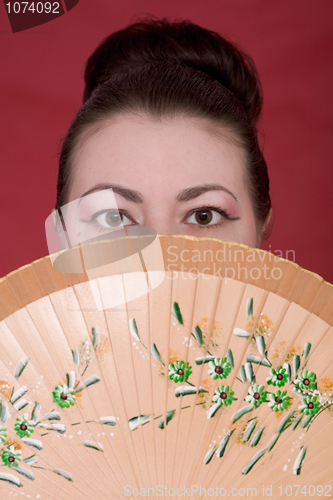 Image of Japanese girl with fan