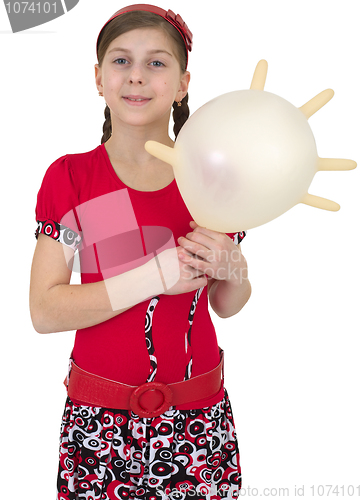 Image of Young girl with balloon