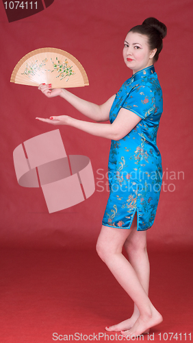 Image of Japanese girl with fan