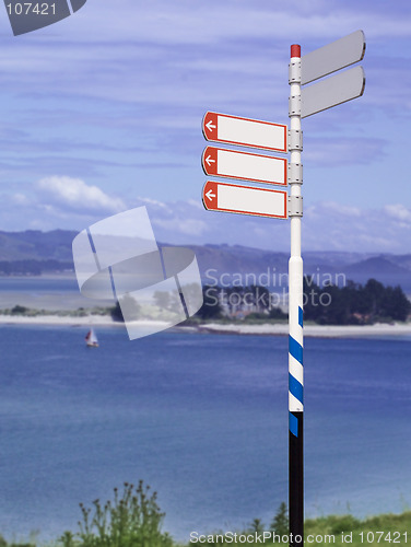 Image of street sign against landscape