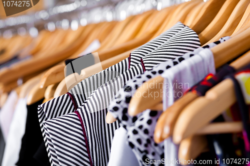 Image of Multi-coloured wardrobe showcase, closeup