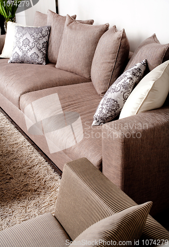 Image of Contemporary sofa in modern setting
