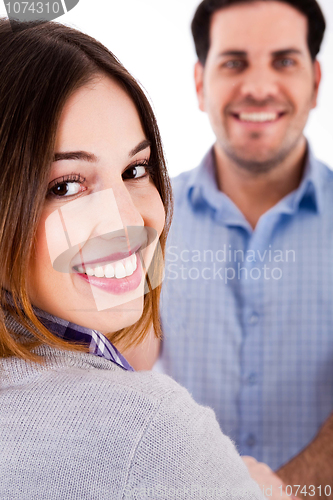 Image of close up of a smiling couple
