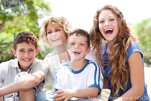 Image of Mother with grown up daughter and son