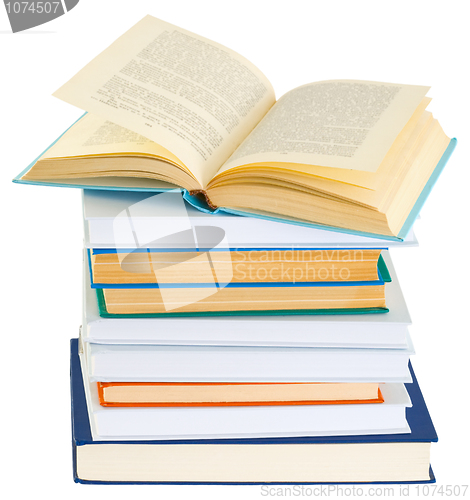 Image of Pile of books on a white background