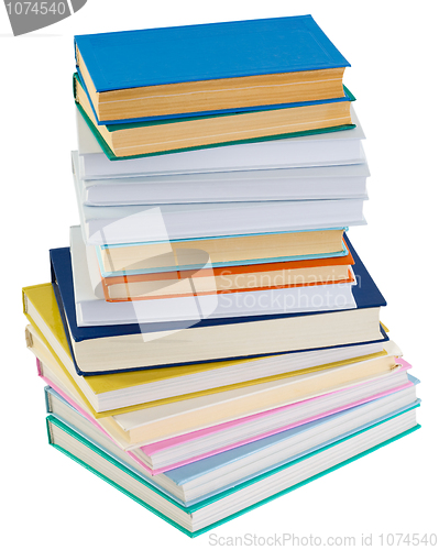Image of Big pile of books on a white background