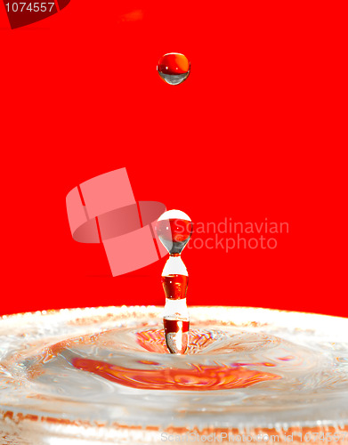 Image of Macro. Falling droplets of water