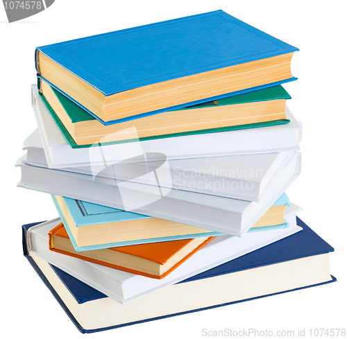 Image of Pile of books on a white background