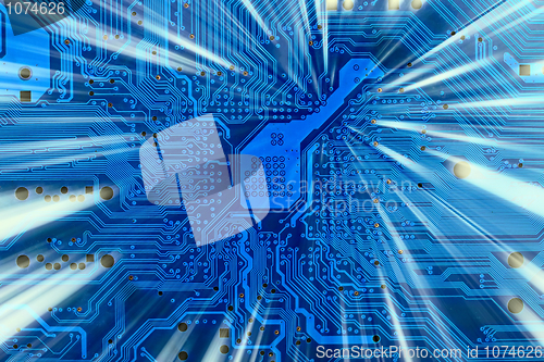 Image of Hi-tech industrial electronic blue background