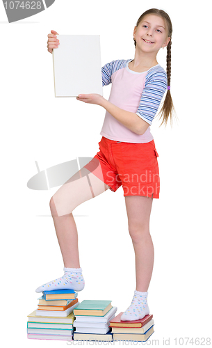 Image of Girl on a pedestal from books