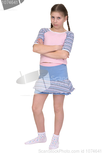 Image of Offended girl isolated on a white background