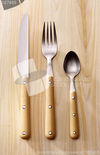 Image of cutlery on wood#2