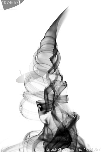 Image of Abstract fume vertical swirl on white