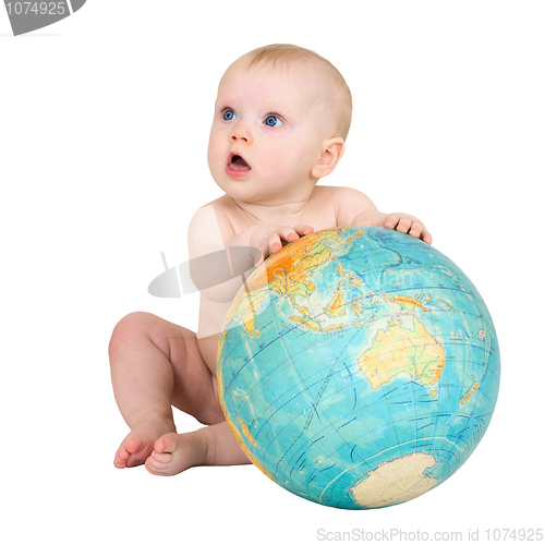 Image of Baby and terrestrial globe